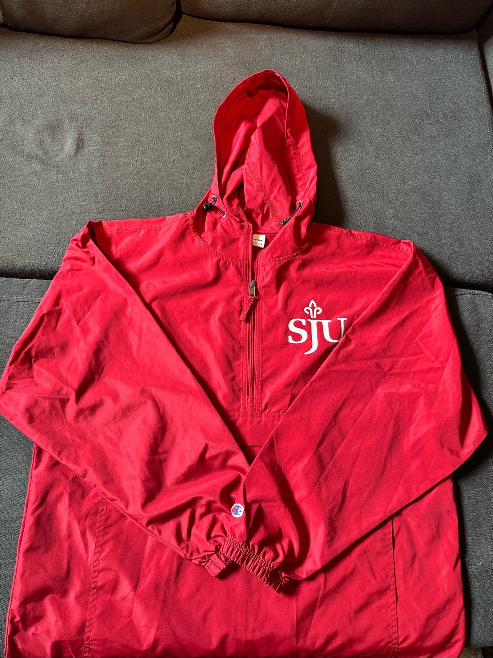 Champion St. Johns University Red Pullover Windbreaker Jacket